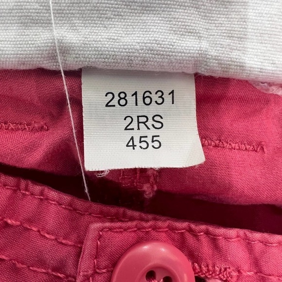 LONDON JEAN FLAT FRONT LOW RISE TAPERED CROP COTTON CARGO PANT PINK SIZE 0 EUC - Picture 9 of 9